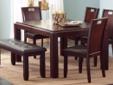 Contact the seller
Contemporary 7 Piece Counter Height Table and Chair Set This sleek contemporary dining table and chair set has clean lines, bold block legs, and a rich dark finish. Ideal for your semi-formal or formal dining room, this table has an 18