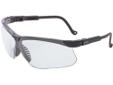 Howard Leight Genesis Clear Shooting Glasses. Black Frame Wrap around lens for uncompromised peripheral vision and protection. Adjustable temple length and lens inclination for a custom fit. Features MMT (Multi Material Technology) on the brow and