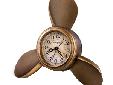645-525 Propeller AlarmPolystone ships propeller alarm clock, finished in Antique Copper. The antique parchment dial features Arabic numerals, black hands, and glass crystal. Clock may be hung on a wall, or placed on a table using the removable rubber
