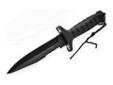 "
Schrade SWHRT10B HRT Knife Drop Point Fixed Blade Pommel Sheath
Smith & WessonÂ® Spear Point H.R.T. Fixed Blade with Pushbutton Safety Release Sheath
Features:
- Designed by the late Blackie Collins
- Black coated stainless steel blade
- Black