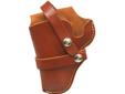 Leather Belt Holster- Made of Top Grain Leather- Snap-off Belt Loop- For Hunting/Range Use- Use with Hunter's Buscadero and Straight Cartridge Belts- Made in the USA- Left HandFits: Ruger Alaskan Revolver with 2.5" barrelSpecs: Color: Chestnut TanHand: