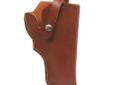 Leather Belt Holster- Vegetable Tanned Chestnut Tan Color- Durable Nylon Stitching- Made of Top Grain Leather- Snap-off Belt Loop- Use with Hunter's Buscadero and Straight Cartridge Belts- Made in the USA- Right HandFits: Smith&Wesson Model 500 Revolver