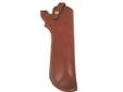Leather Belt Holster- Vegetable Tanned- Chestnut Tan Color- Durable Nylon Stitching- Made of Top Grain Leather- Snap-off Belt Loop- For Hunting/Range Use- Use with Hunter's Buscadero and Straight Cartridge Belts- Made in the USA- Right HandFits:
