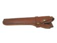 Leather Belt Holster- Vegetable Tanned- Chestnut Tan Color- Durable Nylon Stitching- Made of Top Grain Leather- Snap-off Belt Loop- For Hunting/Range Use- Use with Hunter's Buscadero and Straight Cartridge Belts- Made in the USA- Left HandFits: