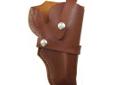 1155 Leather Hip Holster- Belt Style with snap-off belt loop- Premium top grain leather- Vegetable tanned- Burnished and edge dressed- Molded to fit- Matches Hunter Buscadero & Straight cartridge belts- Fits: S&W Governor- Made in the USA- Right Hand