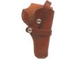 Leather Belt Holster- Vegetable Tanned Chestnut Tan Color- Durable Nylon Stitching- Made of Top Grain Leather- Snap-off Belt Loop- Use with Hunter's Buscadero and Straight Cartridge Belts- Made in the USA- Right HandFits: Taurus .45/.410 Revolver with