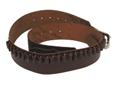 Adjustable Cartridge Belt- Antique Brown- Fits: Waist sizes from 34" to 58"- Made of genuine top grain leather- Solid brass hardware- Chestnut tan- Durable nylon stitching- 25 Cartridge loops fits .45 caliber and similar
Manufacturer: Hunter Company