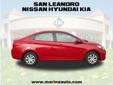 San Leandro Nissan/Hyundai/Kia
2012 Hyundai Accent 4dr Sdn Auto GLS
( Contact to get more details )
Call For Price
At Marina Auto Center Nissan, located in San Leandro, we offer you a large selection of Nissan new cars, trucks, SUVs and other styles that