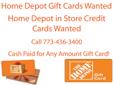 I buy all gift cards and in store credit cards from all major chain stores . home depot - target - sears - walmart - kohls - bed bath and beyond and all others ... Call 773-436-3400
