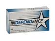 Independence 9MM, 124Gr Full Metal Jacket, 50 Rounds. The Independence line of ammunition is manufactured using modern processes and components that yield a quality product ideal for target practice and recreational shooting. Independence loads offer