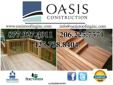 Get All Your Home Improvement Projects Done With Oasis -- Deck Specialist Plus Roofing, Gutters, Kitchen and Bath Remodeling, and More!
Oasis Construction - Seattle Deck Specialist
The experienced deck building contractors at Oasis have years of