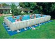 This Intex 32 foot x 16 foot x 52 foot Rectangular Ultra Frame Pool is a true neighborhood-size pool plus a deluxe cleaning system. Comes with 2, 600 gallon filter, ladder, ground cloth, pool cover, maintenance kit and volleyball net.The Intex Recreation