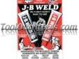 "
J B Weld 8265-S JBW8265S J-B Weld Welding Compound
Features and Benefits:
A remarkably easy, convenient, and inexpensive alternative to welding, soldering, and brazing
Packaged in two tubes; one contains liquid steel/epoxy resin, and the other contains