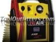 "
SOLAR JNCAIR SOLJNCAIR Jump-N-Carry 12 Volt Jump Starter/Air Compressor/Power Source
Features and Benefits
Rugged, durable and reliable 12 Volt jump starting for professional applications
Delivers 1700 Peak Amps of jump starting power
Long, 46" #4 gauge