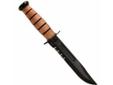 Kabar U.S.M.C. Fixed Blade-Fighting Utility KnifeAn American Legend-the knife marines depended on during World War IIBlade length 7", overall length 11 7/8"U.S.M.C. tang stamp, 2" serrated edgeOval handles constructed of compacted leather disks, smoothed