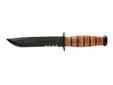 KA-BAR 1219 Military Knife - 7"" Blade - Serrated Edge - Partially Serrated - Carbon Steel 1219
The traditional KA-BAR marked for Army personnel and featuring a partially serrated edge to aid in cutting synthetic and looped materials.Condition: New