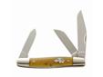 Dog's Head 3-blade Stockman,Rams HornSpecifications:- Bulk weight- 0.20- Overall/Open length- 6 7/8"- Blade length- 3"- Blade stamp- Ka-Bar- Steel- 440c ss- Grind- Flat- HRC-56-58- Lock- Slip Joint- Handle- Rams Horn- Originated- USA
Manufacturer: Ka-Bar