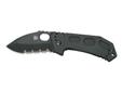 The FIN Folders are sturdy, tactical looking all-purpose folding knives made withstainless steel handles. An arched back profile and recesses in the sides of the scalesensure a secure and comfortable grip on the knife. Black EDP coated AUS 8A