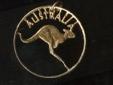 This impressive kangaroo was on the Australian half penny from 1938
until 1964. It was a copper coin about midway in size between a US
quarter and a US half dollar. As you can see, it makes a great cut
coin pendant.
Get one for yourself or for a gift by
