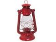 "
Stansport 127 Kerosene Hurricane Lantern 12"", Red
Kerosene Hurricane Lantern, 12""
Made of strong metal construction.
Glass globe.
Adjustable wick.
Size: 12"" High.
Color: Red."Price: $6.02
Source: