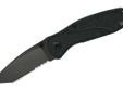 Tactical Blur Tanto SerratedSpecifications:- Steel: 440A Stainless Steel with Tungsten DLC coating- Handle: Anodized aluminum with Trac-Tek inserts- Liner: 410 Stainless Steel- Blade: 3 3/8" partially serrated Tanto- Closed: 4 1/2"- Weight: 4.2 oz