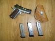 KIMBER Super Carry ,custom Kimber Shop, #45 with polished ramp, 3 mags, 15 rounds mags. Rosewood checkered grips, only shot about 3 times at range. Gun is better than new, also custom holster and custom holster and belt, x draw rig, tooled in chestnut