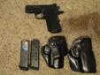 Kimber Ultra Carry II Black Compact 1911 style .45 cal ACP pistol with MH3 Meprolight Kimber tru-dot night sights. 2 mags 2 holsters. Has mag extension on the bottom. Used for about 500 rounds and carried for over a year. Never abused. This Gun is in