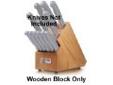 "
Cold Steel 59KBL Kitchen Classics Oak Counter-Top Block Stand
Attractive counter-top oak block stand for Cold Steel's Kitchen Classics. Holds 12 knives. Nicely labeled ""Cold Steel Kitchen Classics"" on the front.
Specifications:
- Holds six steak