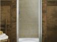 The Fluence pivot shower door features a Eurostyle frameless design with Crystal Clear 1/ 4-Inch-thick tempered glass. Featuring a roller compression latch that secures closure, the door allows 1-1/ 2-Inch adjustability for out-of-plumb installations and