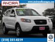 Ancira Volkswagen
2007 Hyundai Santa Fe GLS
Asking Price $12,998
Contact The Internet Department at (210) 231-4219 for more information!
2007 Hyundai Santa Fe GLS
Price:
$12,998
Engine:
2.7L V6
Color:
Arctic White
StockÂ #:
V412191A
Transmission:
Automatic