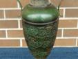 This nice old urn or vase is a heavy gauge metal with embossing and original green paint. It dates from the 1920's or 30's. It stands 22" high and is 11" in diameter at the widest point. $110
117111
See more items for sale here: