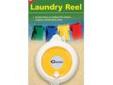 Coghlans 8512 Laundry Reel
Laundry Reel
Specifications:
- Strong nylon rope with 2 brass hooks
- Sturdy ABS plastic construction
- Weight: 2 1/2 oz. (70 g) Length: 21' (6.4 m)Price: $1.85
Source: http://www.sportsmanstooloutfitters.com/laundry-reel.html