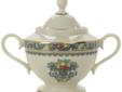Perfect for a table full of festive abundance, the Lenox Autumn lidded sugar bowl makes a warm and welcome addition to the after-dinner course. The ivory fine china piece features an intricate band of flowers, scrollwork, leaves, and fruit, with an