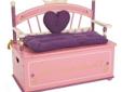 Her Royal Highness will be delighted to store her treasures in the Princess Toy Box Bench! Details fit for royalty include a crown backrest, heart-shaped back cushion and a removable padded seat cushion with gold tassels. The bench seat (with its