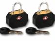 Mini Padlock Set-2 pack-Travel Sentry Approved-Accepted for airport use-Protect your belongings in transit while keeping them accessible for security-Color provides quick luggage identification-Black
Manufacturer: Lewis N. Clark
Model: TSA14BLK
Condition: