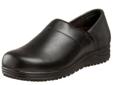 This comfortable, well-cushioned, and supportive clog-style shoe is specifically designed for the woman who works on her feet all day. Standing Comfort's Women's Breeze Plain Toe Slip-On is built with an all leather upper and a durable, slip-resistant,