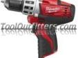 "
Milwaukee Electric Tools 2410-20 MLW2410-20 M12â¢ Cordless 3/8"" Drill Driver
Features and Benefits:
2-Speed (0-1,500/0-400) All Metal Gear Box
Powerful Motor: Delivers 250 in/lbs of torque
Sleeve ratcheting metal chuck, Increased bit retention and