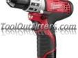 "
Milwaukee Electric Tools 2410-22 MLW2410-22 M12â¢ Cordless LITHIUM-ION 3/8"" Drill Driver
The M12â¢ Cordless LITHIUM-ION 3/8"" drill driver delivers 250 in-lbs of torque in a compact light weight design. The only tool in its class with an all metal