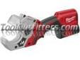 "
Milwaukee Electric Tools 2470-21 MLW2470-21 M12â¢ Cordless LITHIUM-ION PVC Shear Kit
Cutting faster, cleaner and closer than traditional methods, the new M12â¢ Cordless LITHIUM-ION PVC Shear utilizes a super sharp stainless steel blade for burr-free cuts,