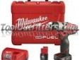 "
Milwaukee Electric 2403-22 MLW2403-22 M12â¢ FUELâ¢ 1/2"" Drill/Driver Kit
The M12 FUELâ¢ 1/2"" Drill/Driver takes 12-volt cordless drill/drivers to the next level of performance and durability. This lightweight, versatile drill/driver provides up to 10X