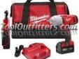 "
Milwaukee Electric Tools 2793-22 MLW2793-22 M18â¢ 1/2"" High Torque Impact Wrench with M12â¢ 1/4"" Ratchet (Multi-Volt.) Kit
Features and Benefits:
M18â¢ 1/2" High Torque Impact Wrench with friction ring has 450 ft-lbs fastening torque and 640 ft-lbs
