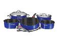Professional Seris Gourmet Nesting Cookware - Cobalt BlueMagma's famous and extremely popular 100% 18-10 Stainless Steel with DuPont Teflon Select Non-Stick Coatings is now available with an elegant baked-on enamel Cobalt Blue finish. Like all Magma