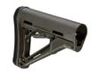 The Magpul CTR (Compact/Type Restricted) Commercial-Spec Model is a drop-in replacement butt stock for AR15/M16 carbines using commercial-spec sized receiver extension tubes. Designed for light, fast action the streamlined A-frame profile avoids snaggin