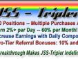 Â Â Â Â Â Â Â Â Â Â Â Â Â Â Â Â Â Â Â Â Â Â Â Â Â Â Â Â Â Â Â Â Â Â Â Â Â Â  
Just Been Paid Tripler will give you the financial freedom you have been looking for.Â  Buy advertising Positions and earn up to 2% daily and get paid every single day, forever.Â  Easiest and best way to make money