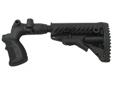 Modular folding, collapsible buttstock and pistol grip system for Mossberg 500/590 shotguns.- Features a patented recoil-compensating system for unparalleled recoil reduction!- Rugged adapter design features streamlined hinge.- Stock is locked in the open