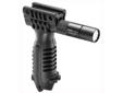 Tactical Foregrip with Integrated Adjustable Bipod and incorporated flashlightThe only fully functional bipod designed for precision shooting built into a vertical foregrip.Features:- Comes with a built-in 100 lumen tactical weapon light, combines three