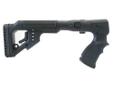 Mako Remington 870 Adjustable Folding Buttstock Black - Includes Adjustable Cheek Pad. The Mako Group Remington 870 Folding Shotgun Buttstock features a streamlined hinge and adjustable cheek piece that places the head at the correct height when using