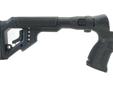 Tough folding, adjustable cheekpiece stocks for Mossberg 500/590 shotguns featuring a streamlined hinge.Adjustable cheekpiece places the head at correct height for optic, but adjusts instantly for use with iron sights or bead.Specifications:- Stock is