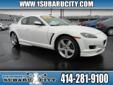 Subaru City
4640 South 27th Street, Â  Milwaukee , WI, US -53005Â  -- 877-892-0664
2008 Mazda RX-8 Touring
Low mileage
Call For Price
Call For a free Car Fax report 
877-892-0664
About Us:
Â 
Subaru City of Milwaukee, located at 4640 S 27th St in Milwaukee,