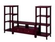Merlot Entertainment Center Set Best Deals !
Merlot Entertainment Center Set
Â Best Deals !
Product Details :
Make this dark-cherry entertainment center the focal point of your living room. This set includes eight shelves, two drawers and space to put a